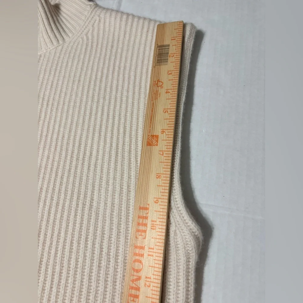 NEW J. Crew SZ S-M Ribbed 100% Cashmere Sleeveless Turtleneck Tunic Heavyweight - Picture 8 of 16